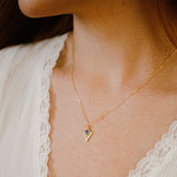 Lapis Triangle Spear Necklace - - Necklaces - Ofina