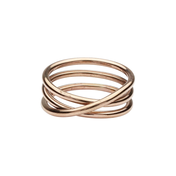 Triple Swirl Band Ring - Rosegold / 4 - Rings - Ofina