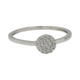10k Solid Gold CZ Circle Ring - White Gold / 6 - Rings - Ofina