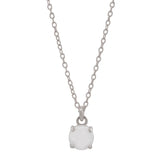 10k Round Prong Opal Necklace - White Gold - Necklaces - Ofina