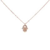 CZ Khamsa Necklace - Rosegold - Necklaces - Ofina