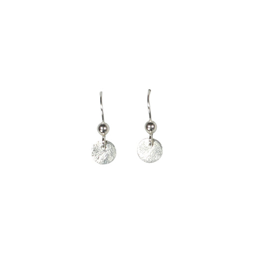 SALE - Brushed Disc Earrings - Silver / Extra Small - Earrings - Ofina