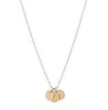 Tiny Triple Disc Choker Necklace - Gold Discs on Silver Chain - Necklaces - Ofina