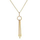 Triple Fringe Long Necklace - Gold - Necklaces - Ofina
