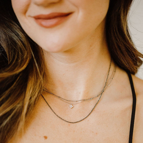 Tiny Pearl Star Necklace - - Necklaces - Ofina
