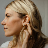 Elongated Nugget Huggies - - Earrings - Ofina