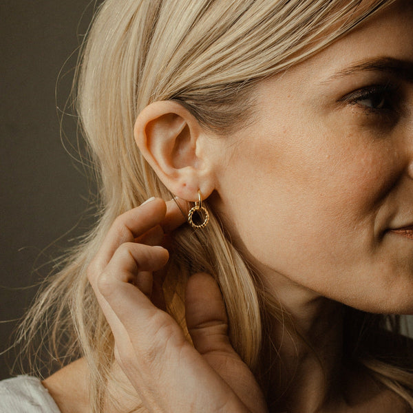 Smooth & Twisted Detachable Huggies - - Earrings - Ofina