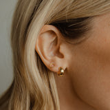 Twisted Circle Cutout Studs - - Earrings - Ofina