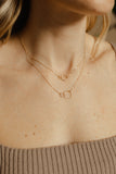 14k Solid Gold Duo Circle Necklace - - Necklaces - Ofina