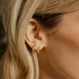 14k Solid Gold Classic Huggies - - Earrings - Ofina