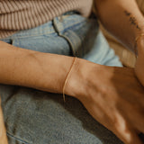 14k Solid Gold Thin Chain Bracelet - - Bracelets - Ofina