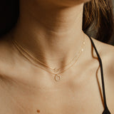 14k Solid Gold Circle Cutout Necklace - - Necklaces - Ofina