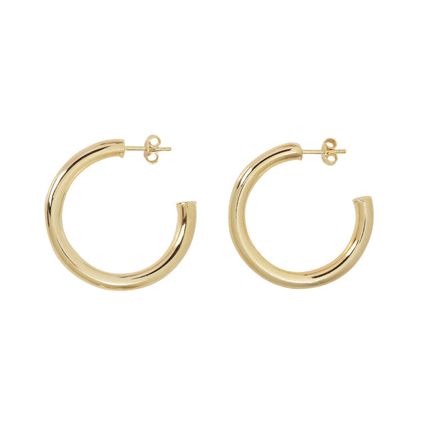 SALE - Thick Vermeil Hoops - Gold / Medium - Earrings - Ofina