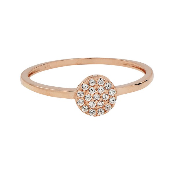 10k Solid Gold CZ Circle Ring - Rose Gold / 6 - Rings - Ofina