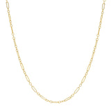 Thin Elongated Oval & Round Link Chain Necklace - Gold / 14" - Necklaces - Ofina