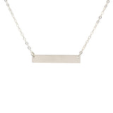 SALE - Thick Bar Necklace - Silver - Necklaces - Ofina