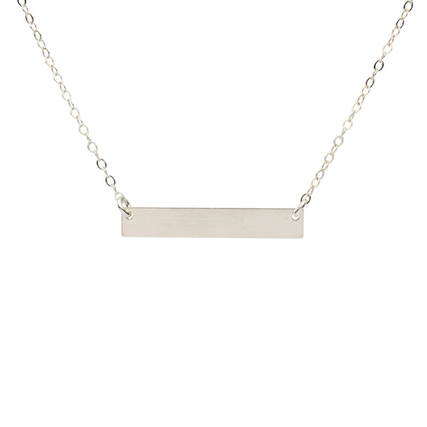 SALE - Thick Bar Necklace - Silver - Necklaces - Ofina