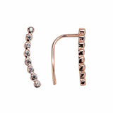Graduated CZ Circles Ear Crawler - Rose Gold / Right - Earrings - Ofina