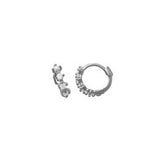10k Solid Gold Prong CZ Huggie - White Gold / 7mm - Sold Individually - Earrings - Ofina