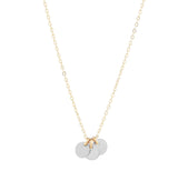 Tiny Triple Disc Choker Necklace - Silver Discs on Gold Chain - Necklaces - Ofina
