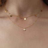 5 Tiny Discs Ball Chain Necklace - - Necklaces - Ofina