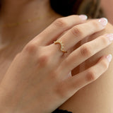 SALE - CZ Deco Crown Ring - - Rings - Ofina
