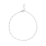 Geometric Cable Chain Anklet - Silver / 8 - Bracelets - Ofina