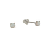 10k Solid Gold Opal Studs - White Gold - Earrings - Ofina