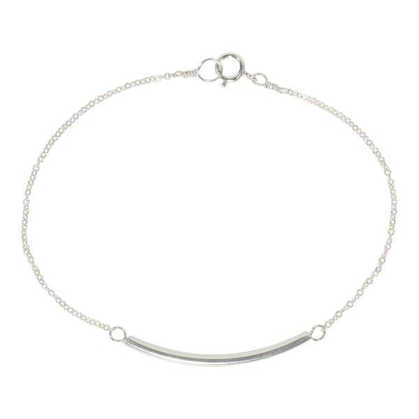 SALE - Curved Tube Bracelet - Silver - Bracelets - Ofina