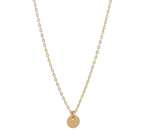 Single Disc Necklace - Gold - Necklaces - Ofina