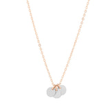 Tiny Triple Disc Choker Necklace - Silver Discs on Rosegold Chain - Necklaces - Ofina
