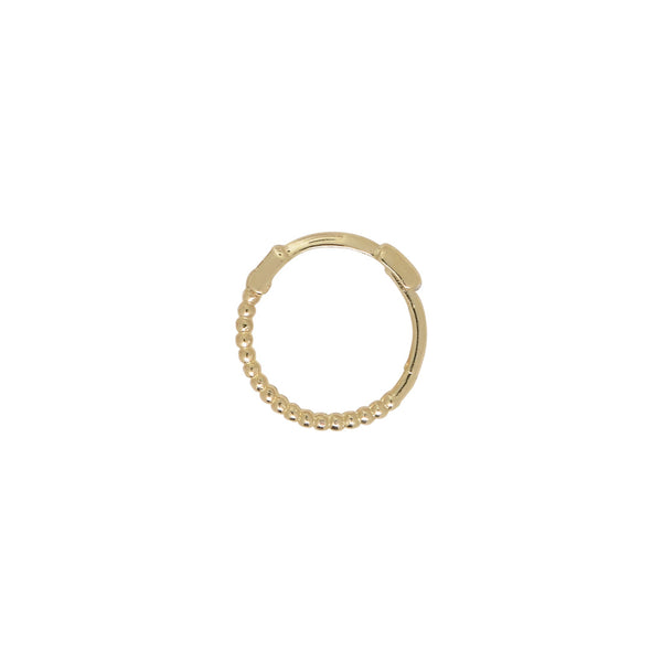 10k Solid Gold Twisted Huggie - Yellow Gold / 10mm - Sold Individually - Earrings - Ofina