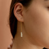 Triple Pearl Ear Threader - - Earrings - Ofina