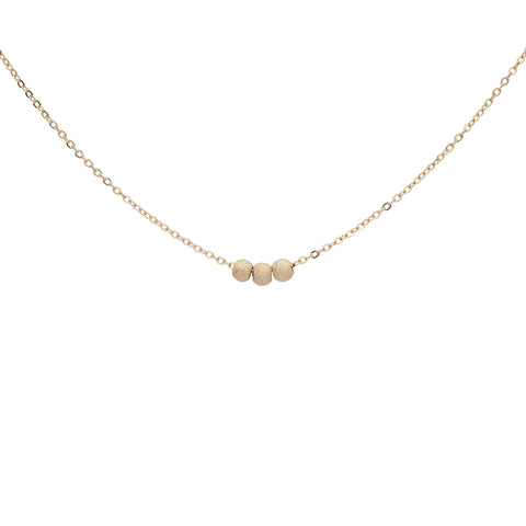 14k Solid Gold Triple Stardust Necklace - Yellow Gold - Necklaces - Ofina