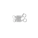 Ornate Square No Tangle Clasp - Silver / Double - Necklaces - Ofina