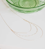 Triple Layer 2-Tone Ball Chain Necklace - - Necklaces - Ofina