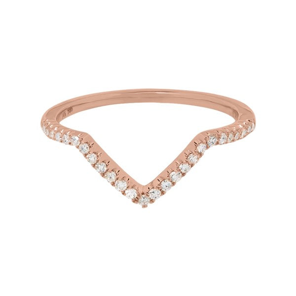 Diamonds Chevron Ring - Rose Gold - Rings - Ofina