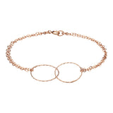 Double Diamond Cut Circles Bracelet - Rosegold - Bracelets - Ofina