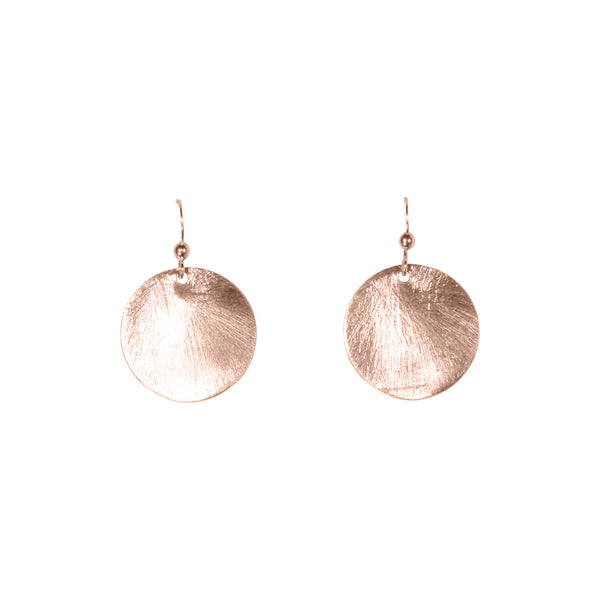 SALE - Brushed Disc Earrings - Rosegold / Large - Earrings - Ofina