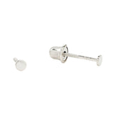 10k Solid Gold Circle Studs - 2mm / White Gold - Earrings - Ofina