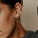 Leverback Moon/Star CZ Earrings - - Earrings - Ofina