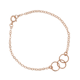 Tiny Triple Diamond Cut Circles Bracelet - Rosegold - Bracelets - Ofina