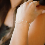 10k Solid Gold Double Chain CZ Cluster Bracelet - - Bracelets - Ofina