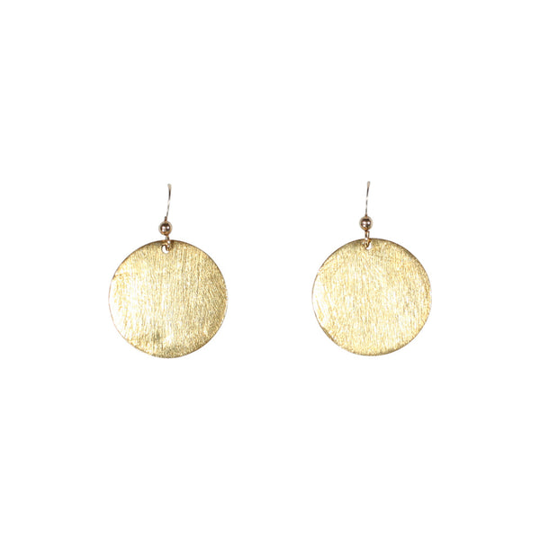 SALE - Brushed Disc Earrings - Gold / Extra Large - Earrings - Ofina