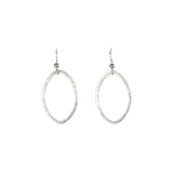 SALE - Brushed Marquise Earrings - Silver / Medium - Earrings - Ofina