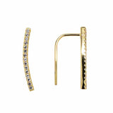 SALE - Curved CZ Ear Crawler - Gold / Small / Right - Earrings - Ofina