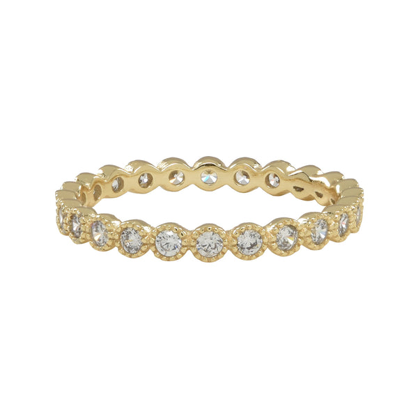 SALE - CZ Scallop Bezel Eternity Ring - Gold / 5 - Rings - Ofina