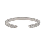 Diamonds Pave Cuff Ring - White Gold / 4 - Rings - Ofina