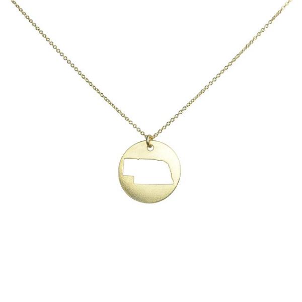 SALE - State Outline Necklace - Gold / NE - Necklaces - Ofina