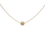 14k Solid Gold Single Stardust Necklace - Yellow Gold - Necklaces - Ofina